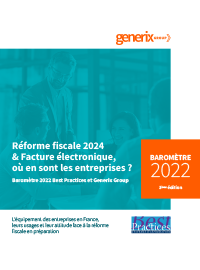 Couverture livre blanc Baromètre 2022 sur la dématérialisation des factures : Réforme fiscale 2024 & Facture électronique, où en sont les entreprises ?